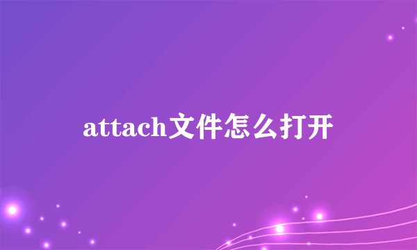 attach文件怎么打开