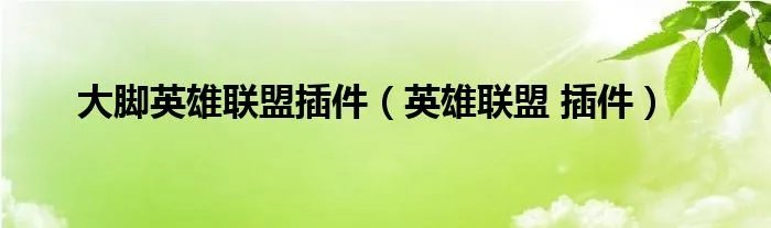 大脚英雄联盟插件（英雄联盟 插件）