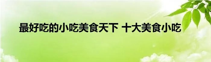 最好吃的小吃美食天下 十大美食小吃