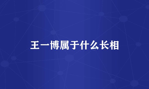 王一博属于什么长相