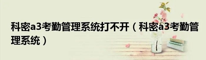 科密a3考勤管理系统打不开（科密a3考勤管理系统）