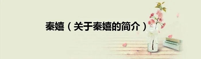 秦嬉(关于秦嬉的简介)