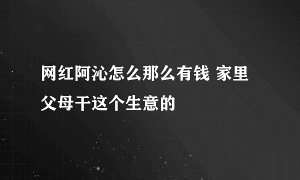 网红阿沁怎么那么有钱 家里父母干这个生意的