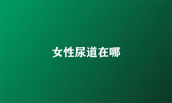 女性尿道在哪
