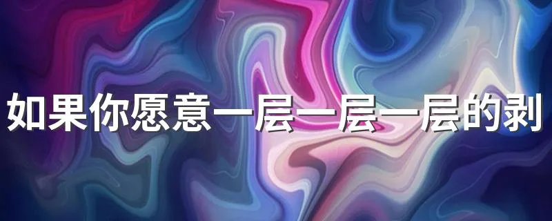 如果你愿意一层一层一层的剥开我的心什么歌 哪首歌的歌词