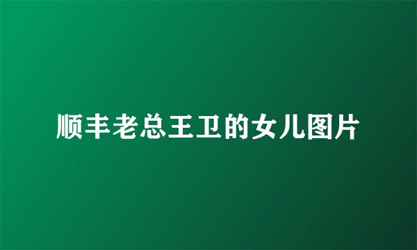 顺丰老总王卫的女儿图片