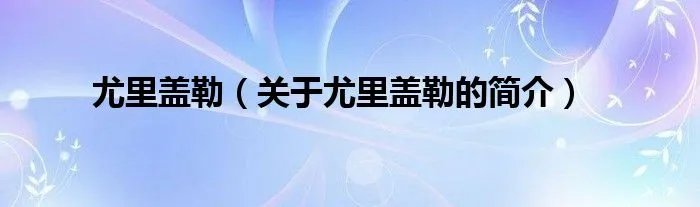 尤里盖勒（关于尤里盖勒的简介）