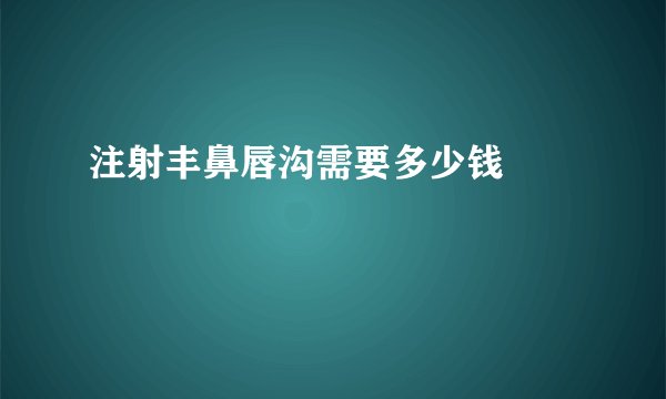 注射丰鼻唇沟需要多少钱		