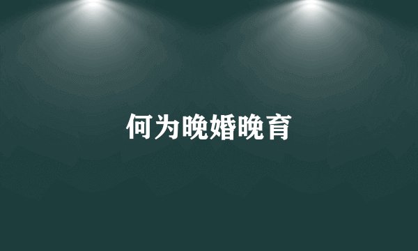 何为晚婚晚育