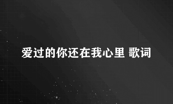 爱过的你还在我心里 歌词