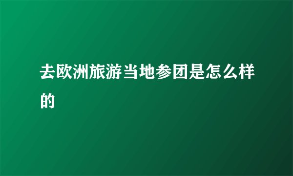 去欧洲旅游当地参团是怎么样的