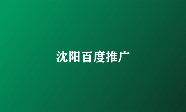沈阳百度推广