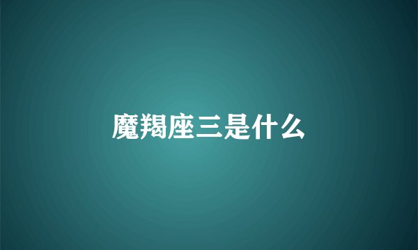 魔羯座三是什么
