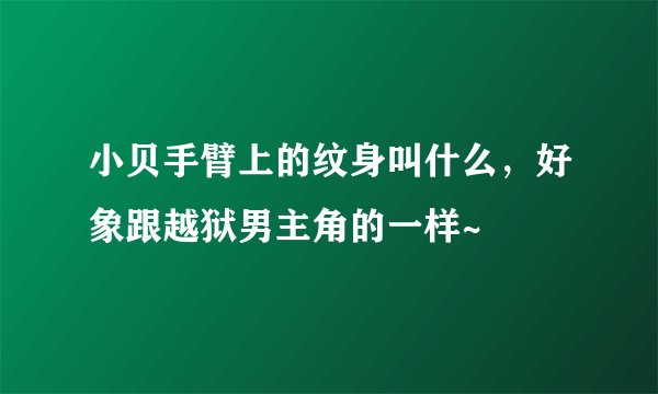 小贝手臂上的纹身叫什么，好象跟越狱男主角的一样~