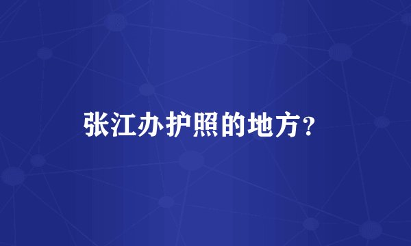 张江办护照的地方？