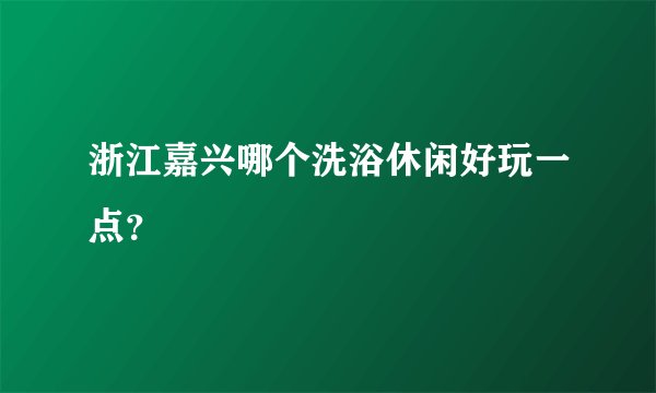 浙江嘉兴哪个洗浴休闲好玩一点？