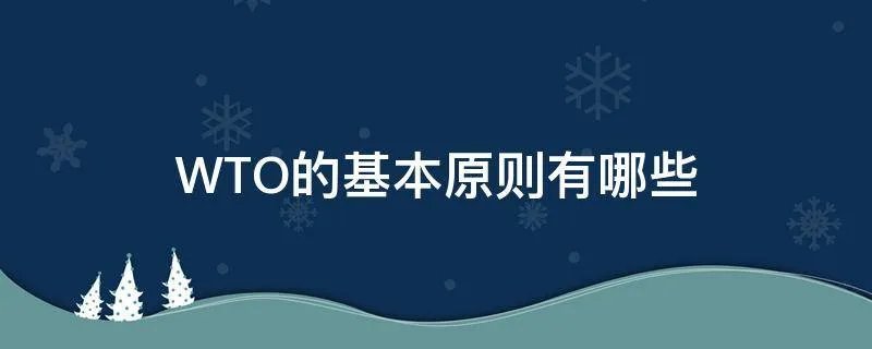 WTO的基本原则有哪些