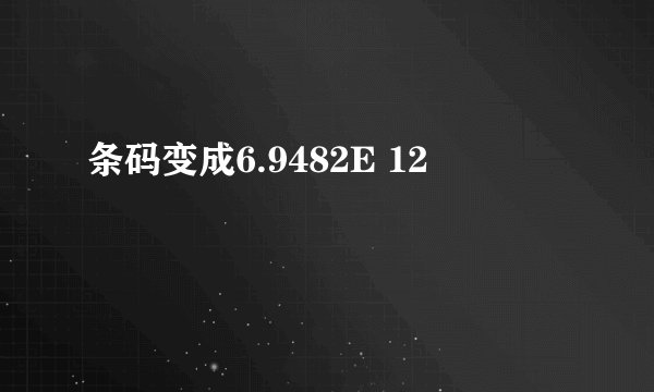条码变成6.9482E 12