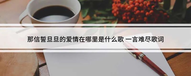 那信誓旦旦的爱情在哪里是什么歌 一言难尽歌词