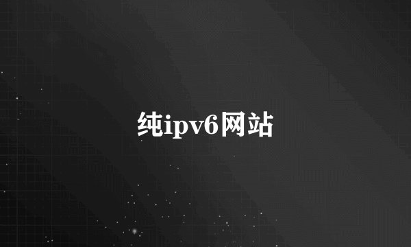 纯ipv6网站