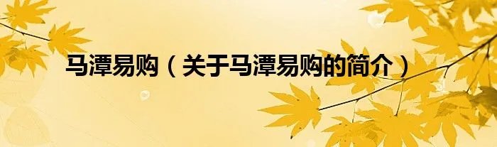 马潭易购（关于马潭易购的简介）