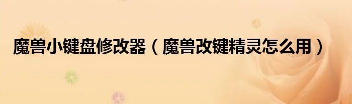 魔兽小键盘修改器（魔兽改键精灵怎么用）