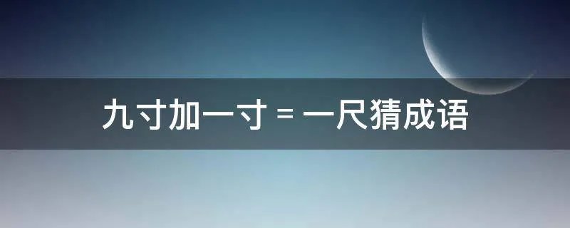 九寸加一寸＝一尺猜成语