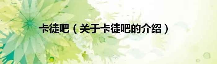 卡徒吧（关于卡徒吧的介绍）