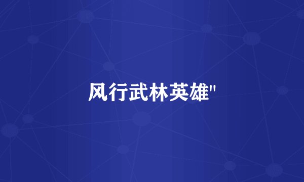 风行武林英雄