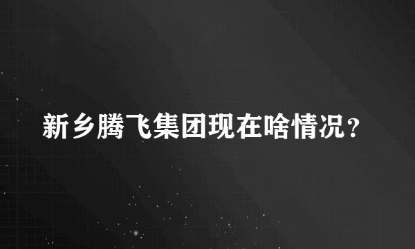 新乡腾飞集团现在啥情况？