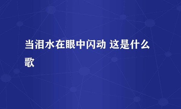 当泪水在眼中闪动 这是什么歌