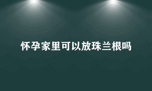 怀孕家里可以放珠兰根吗