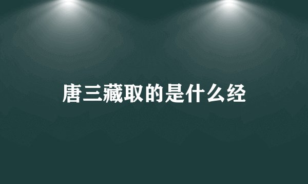 唐三藏取的是什么经