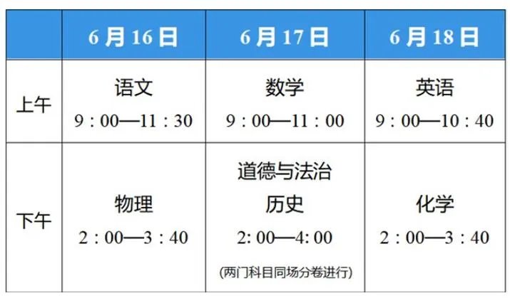 2022江苏中考时间具体科目安排表 江苏中考时间2022年具体时间