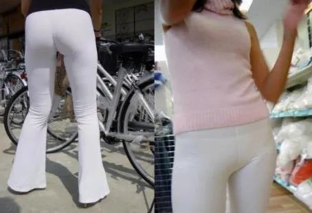 白色紧身衣尴尬图片:女人出门千万不要这样穿(图)