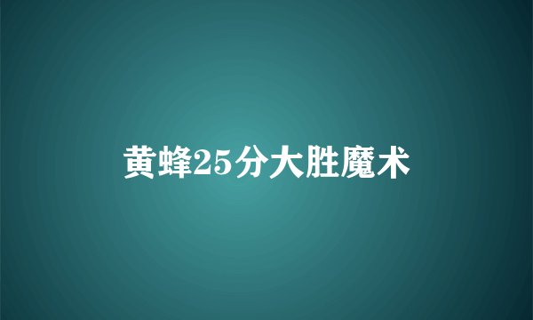黄蜂25分大胜魔术