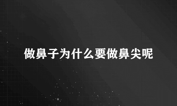做鼻子为什么要做鼻尖呢