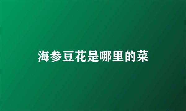 海参豆花是哪里的菜