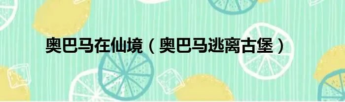 奥巴马在仙境（奥巴马逃离古堡）