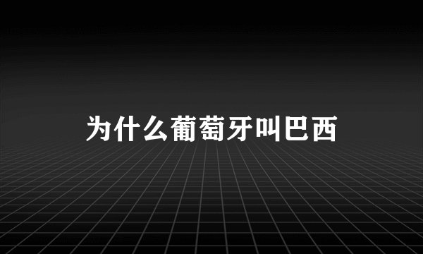 为什么葡萄牙叫巴西