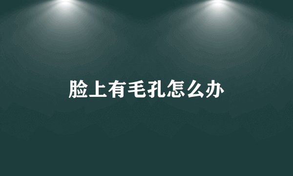 脸上有毛孔怎么办
