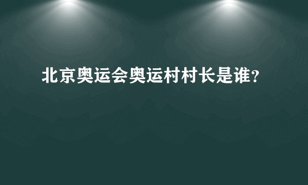 北京奥运会奥运村村长是谁？
