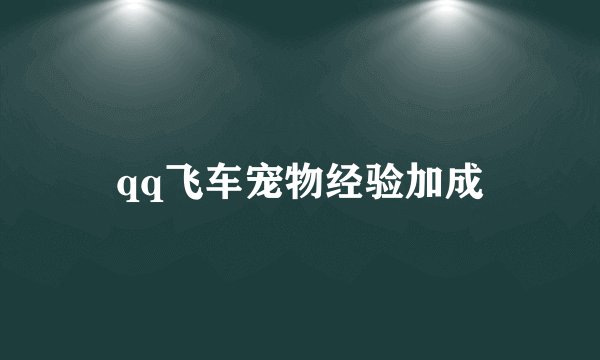 qq飞车宠物经验加成