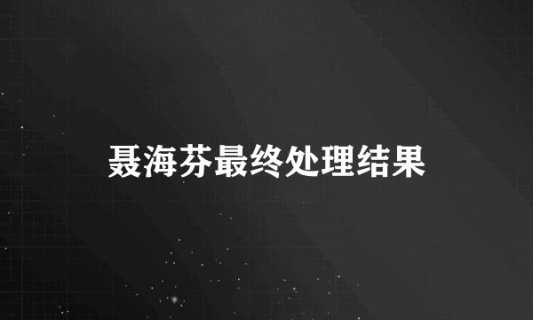 聂海芬最终处理结果
