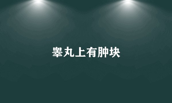 睾丸上有肿块