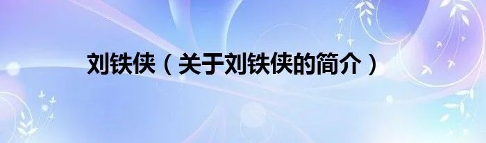 刘铁侠（关于刘铁侠的简介）