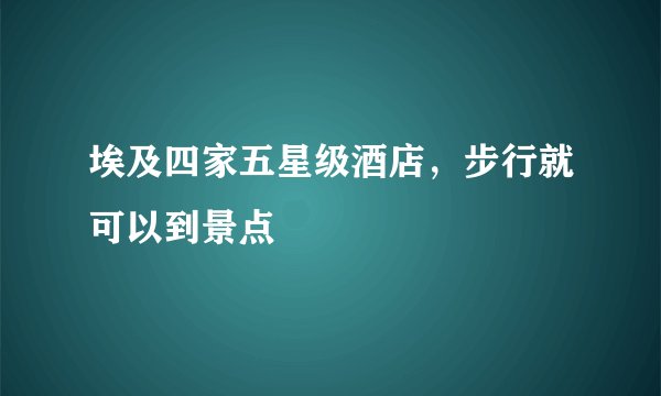 埃及四家五星级酒店，步行就可以到景点