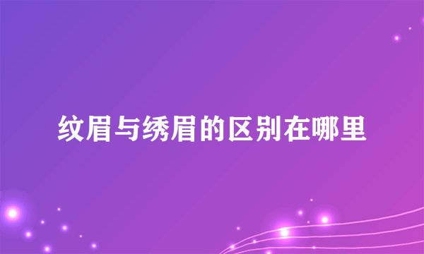 纹眉与绣眉的区别在哪里