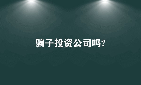 骗子投资公司吗?