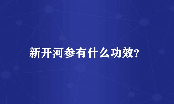 新开河参有什么功效？